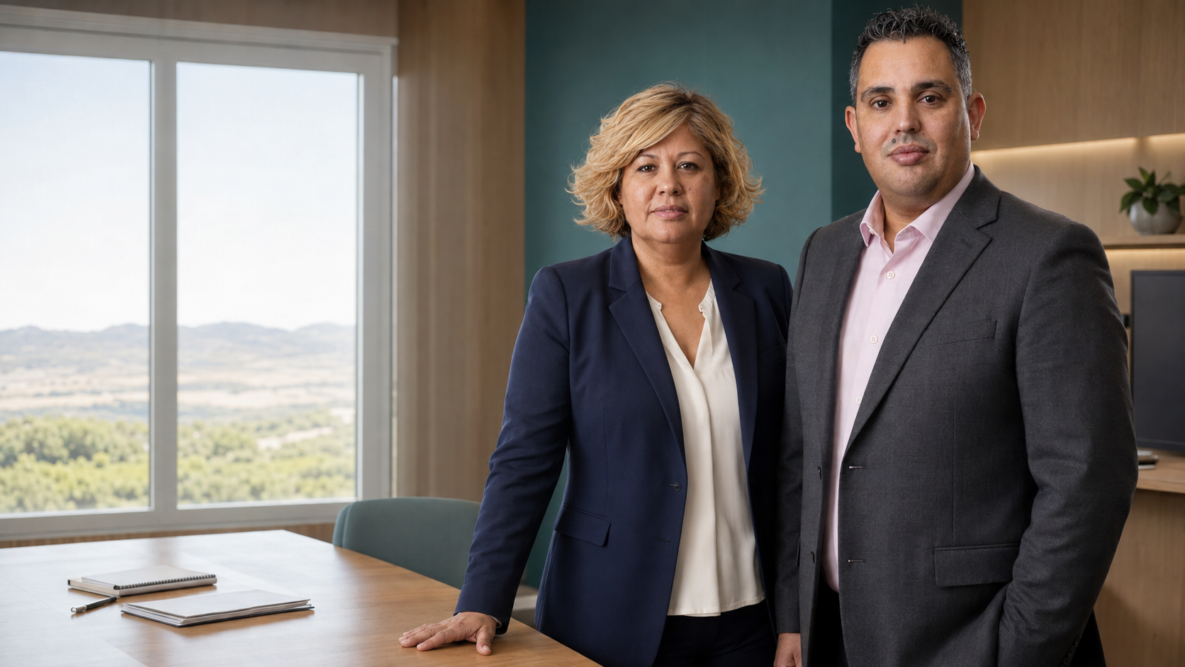 Mar Delgado y José Manuel Valadés acompañando a una empresa
