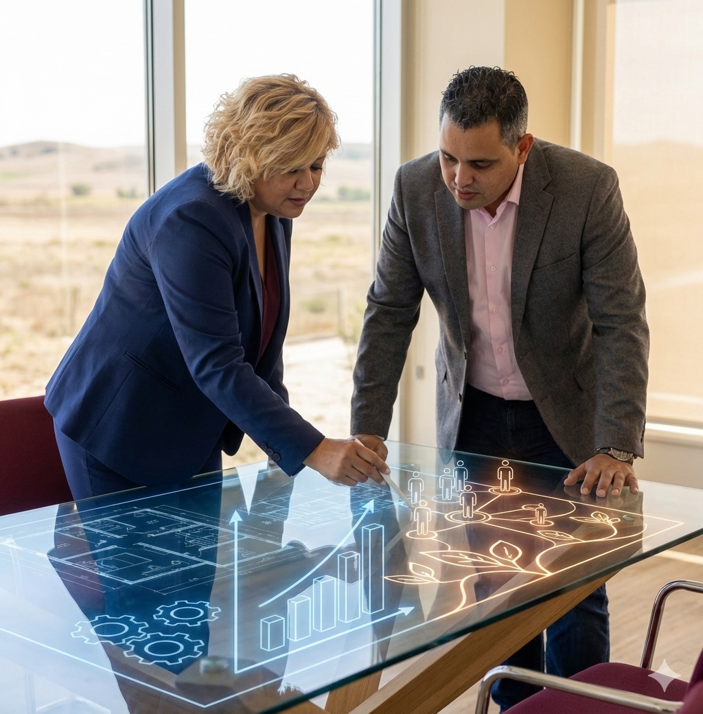 Mar Delgado y José Manuel Valadés trabajando juntos
